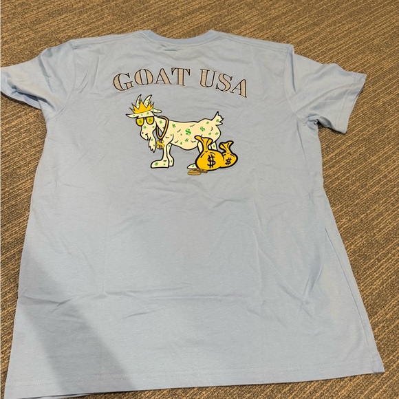 GOAT Light Blue Men's Short Sleeve Tee - Picture 5 of 5